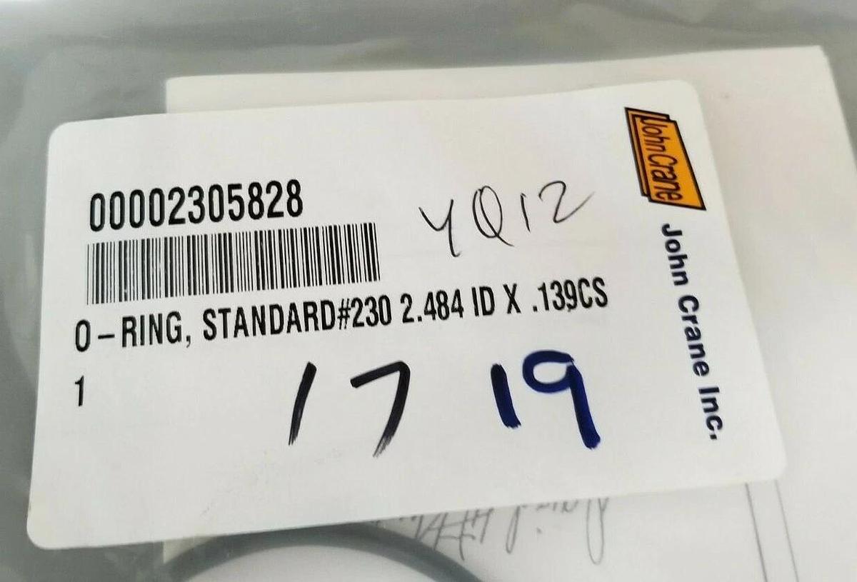 Used NEW JOHN CRANE 00002305828 0-RING, STANDARD # 230 2.484 ID X .139CS