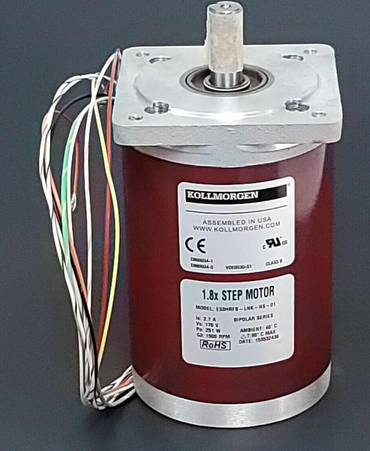 Used NEW KOLLMORGEN E33HRFB-LNK-NS-01 STEPPER MOTOR 2.7AMP 251W 1500RPM 170V