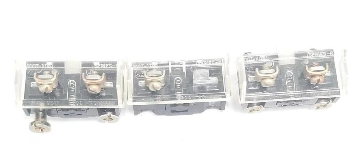 Used LOT OF 3 ALLEN BRADLEY CONTACT BLOCKS 800T-XD6 CONTACT BLOCKS SER. B