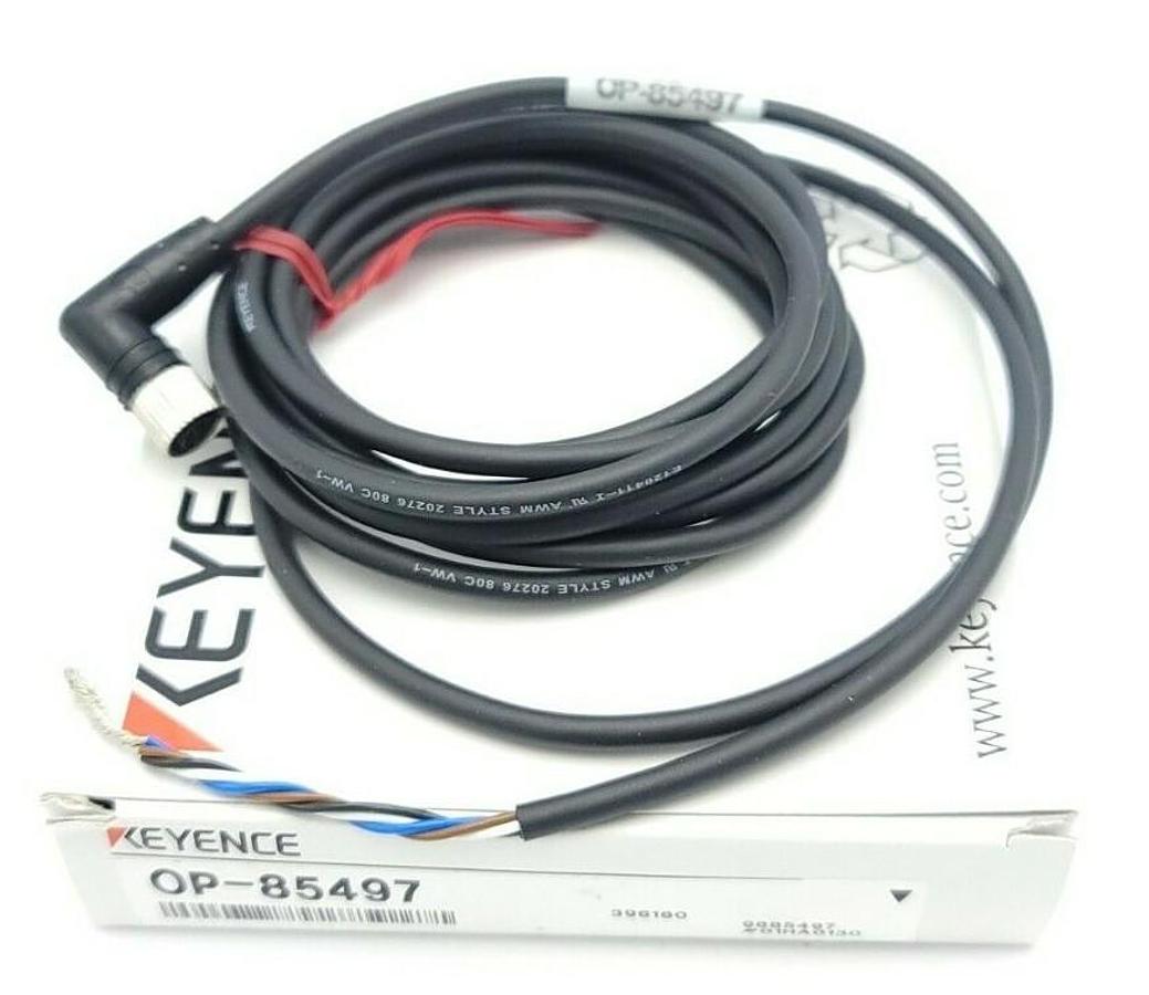 NIB KEYENCE OP-85497 CORDSET 4PIN FEMALE L-SHAPED CONNECTOR OP85497