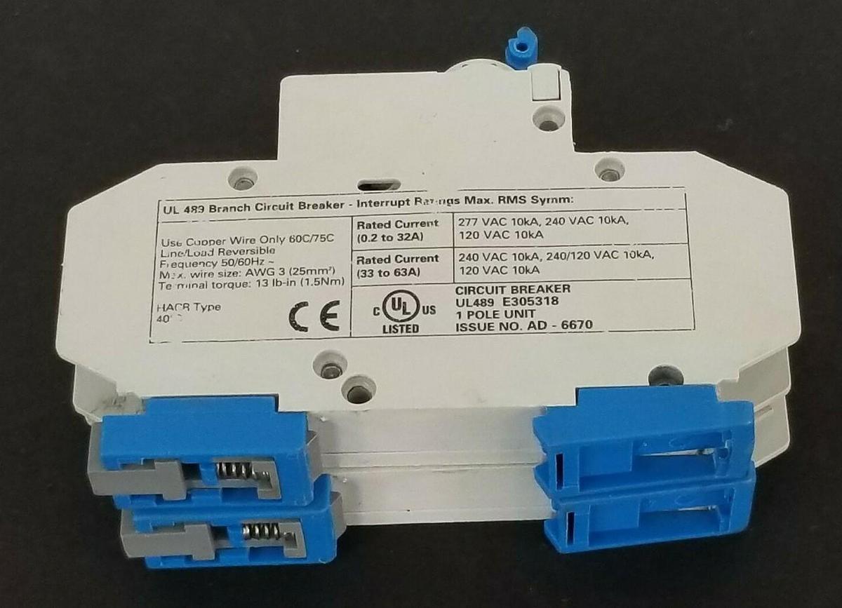 Used LOT OF 2 ALTECH UL-489 BRANCH CIRCUIT BREAKERS E305318 120-277VAC 10kA AD-6670