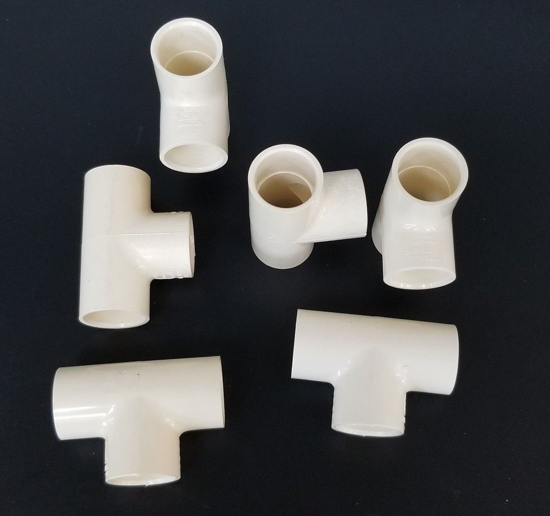 Used LOT OF 6 NEW CHARLOTTE CTS-2400 T-FITTINGS D-P846, NSF-PW, CPVC-4120, 1"