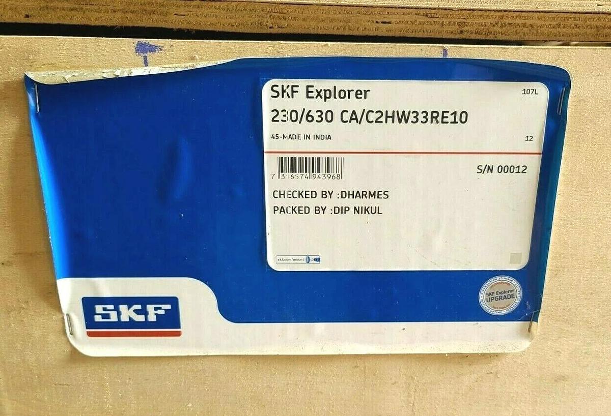 Used NEW SKF Explorer 230/630 CA/C2HW33RE10 SPHERICAL ROLLER BEARING 230/630 CA/W33