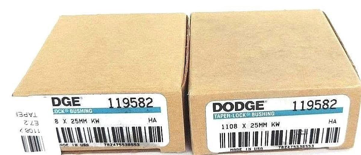 Used LOT OF 2 NEW DODGE 119582 TAPER-LOCK BUSHINGS 1108 X 25MM