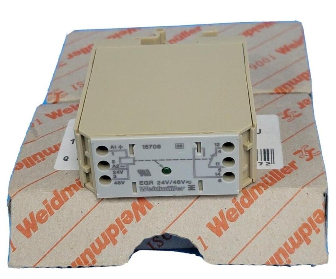 Used LOT OF 2 NEW WEIDMULLER EGR EG3 24VUC/48VUC 1U CONTACT RELAYS 15706