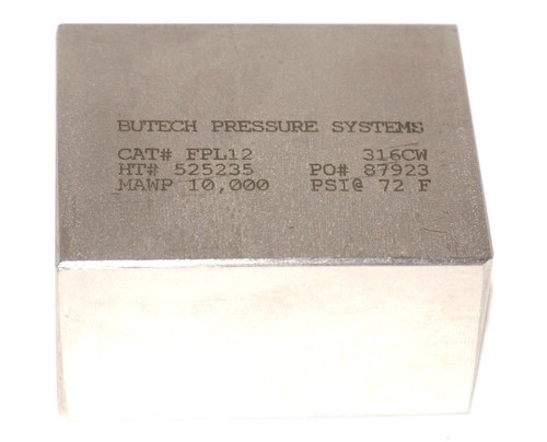 Used NEW BUTECH PRESSURE SYSTEMS FPL12 FEMALE TEE, HT# 525235, MAWP 10,000