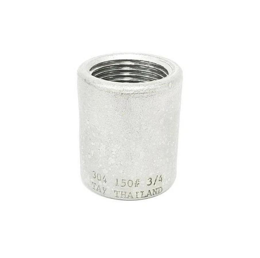 LOT OF 3 NEW GENERIC 304-150#-3/4 COUPLINGS, 304 STAINLESS STEEL, 150#, 3/4"