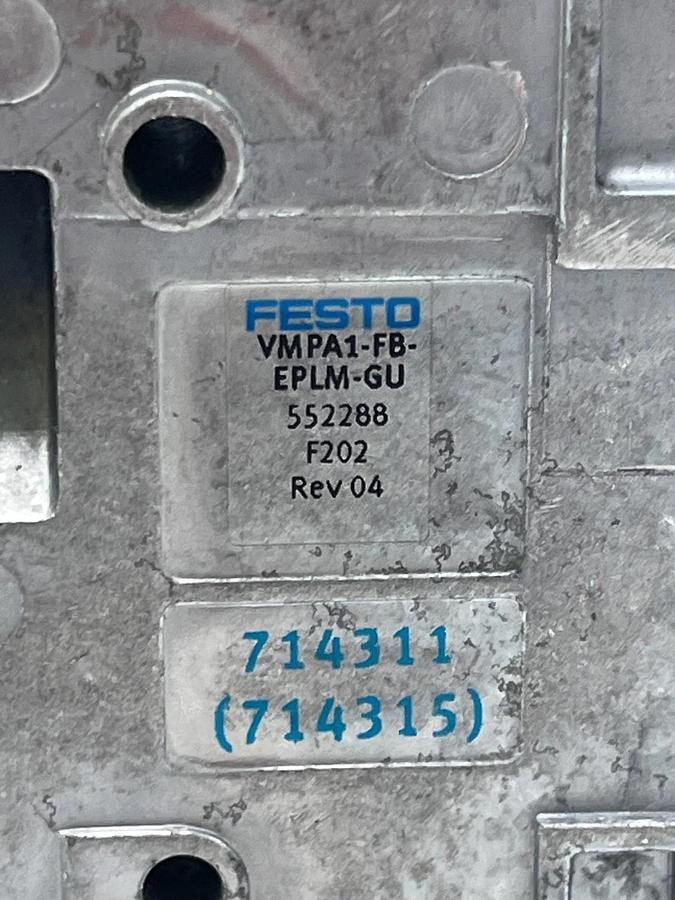 Used Festo MPA-S Valve Manifold | 2x VPPM-6TA Proportional Valves | 3x VMPA2 Solenoid