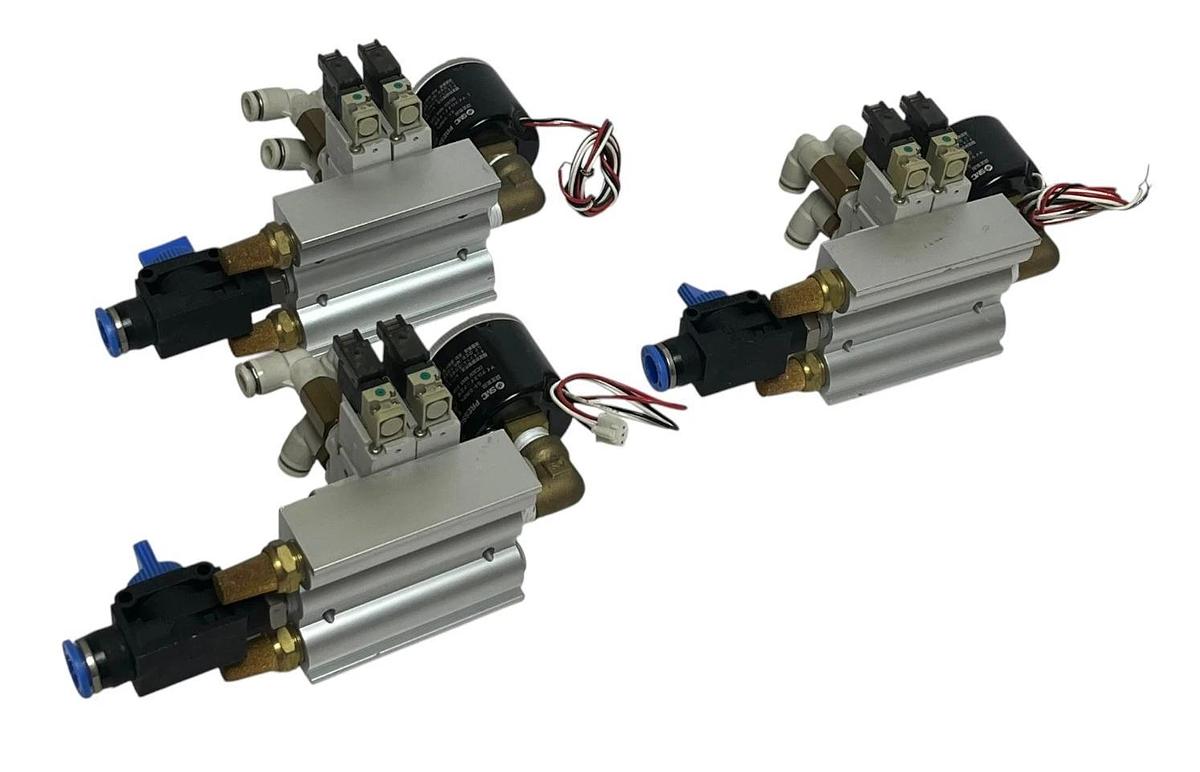 Used Lot of 3 TPC DV3120 Solenoid Valve Manifold Block SMC GP46 Pressure Gauge Switch