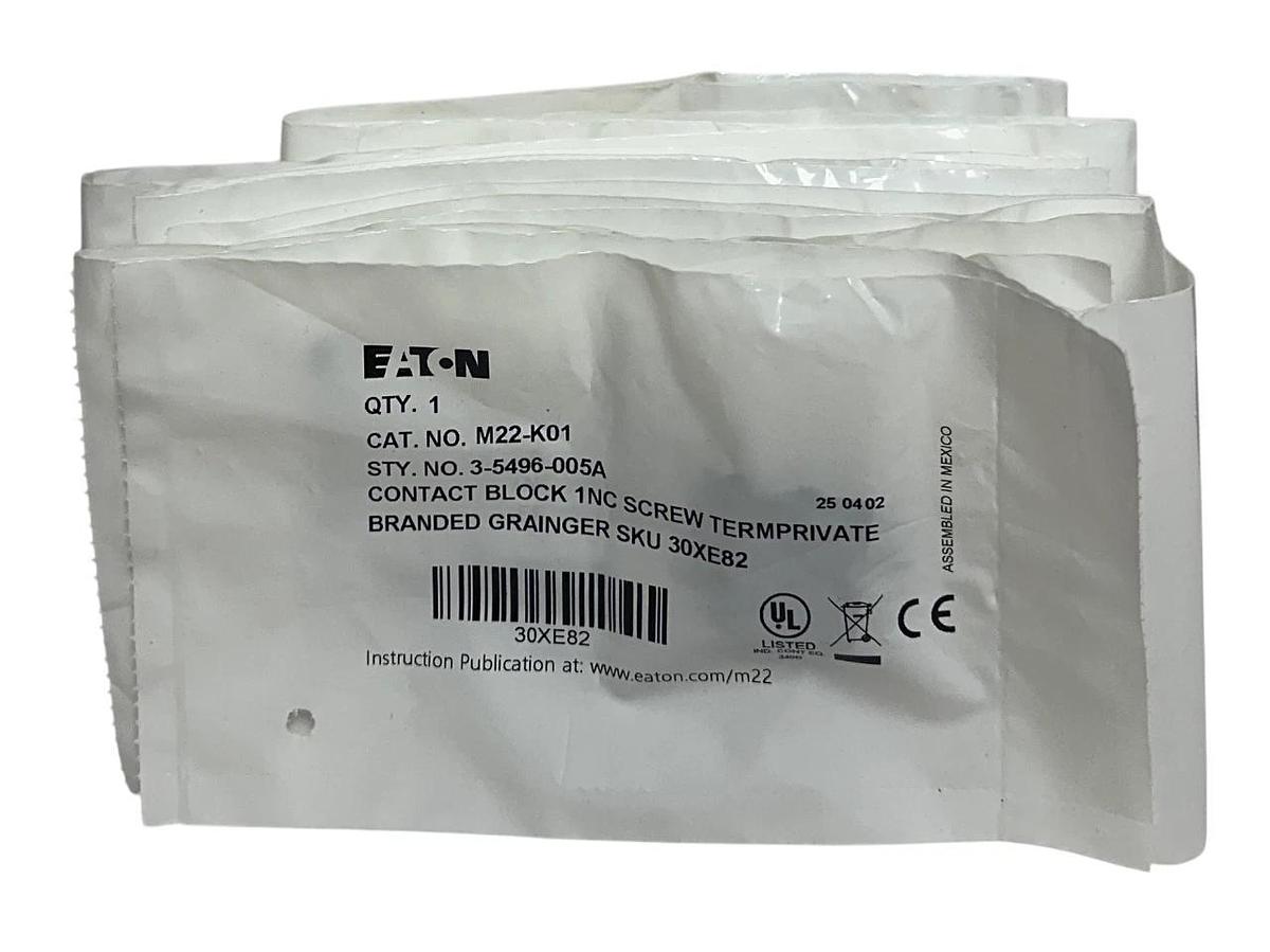Used 19 EATON M22-K01 / 3-5496-005A CONTACT BLOCKS 1NC AC/DC RMQ TITAN 30XE82 NSFS