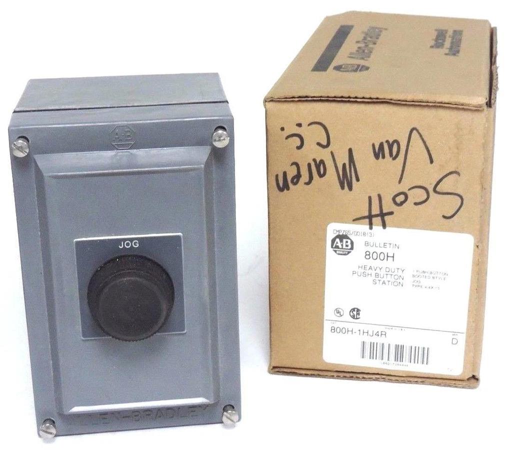 Used NIB ALLEN BRADLEY 800H-1HJ4R HEAVY DUTY PUSHBUTTON STATION 800H1HJ4R SER. D