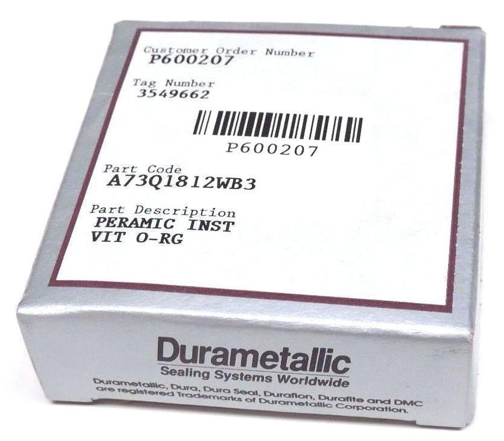 Used NIB DURAMETALLIC A73Q1812WB3 PERAMIC INST VIT O-RING P600207