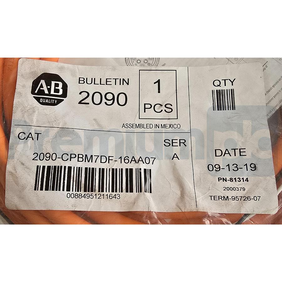 Used ALLEN BRADLEY 2090-CPBM7DF-16AA07 /A SpeedTEC 7m MP MOTOR POWER/BRAKE CABLE NSMP