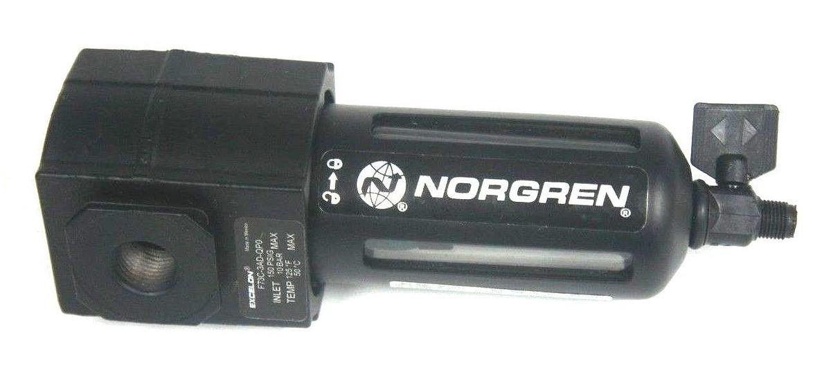 Used NORGREN EXCELON75.95 F73C-3AD-QP0 FILTER COALESCING F73C3ADQP0