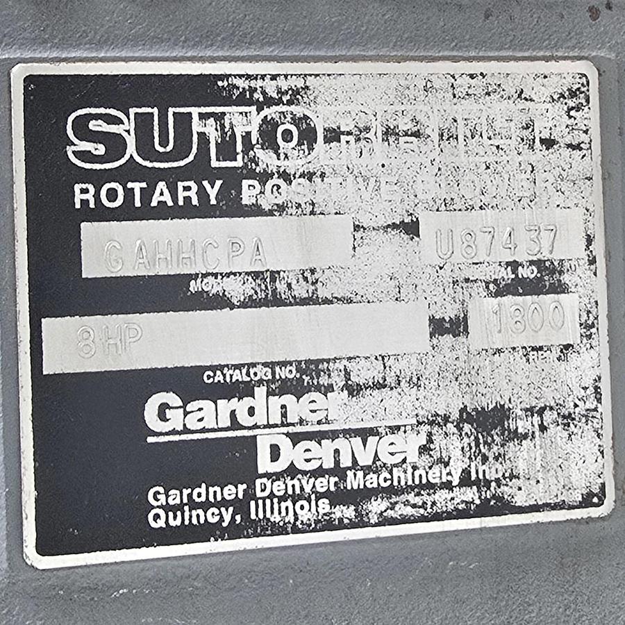 Used Gardner Denver GAHHCPA | 8HP Sutorbilt 8H Positive Displacement Blower NSNP