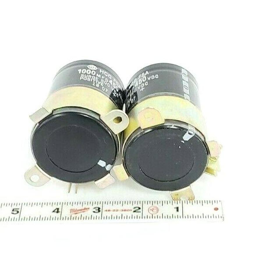 Used LOT OF 2 HITACHI HCGF5A 1000 MFD 450 VDC CAPACITORS SURGE 500 VDC