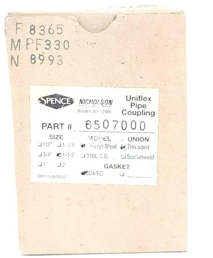 NIB SPENCE NICHOLSON 6507000 UNIFLEX PIPE COUPLING 1-1/2'' CARBON STEEL