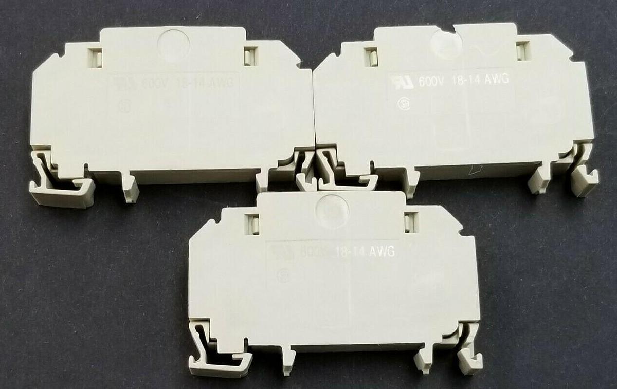 Used LOT OF 3 SIEMENS 8WA1-011-1SF12 TERMINAL BLOCKS 1.5mm2 6,3A IEC 800V 18-14AWG
