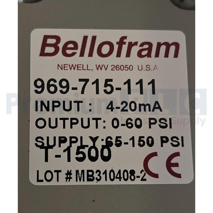 Used MARSH BELLOFRAM 969-715-111 T1500 I/P ELECTRO-PNEUMATIC TRANSDUCER 969715111 NEW