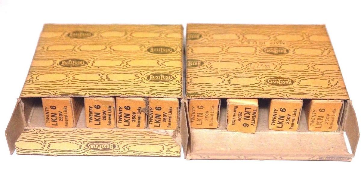 LOT OF 160 NIB BUSSMANN LKN-6 SUPER-LAG RENEWAL LINKS LKN6, 250V