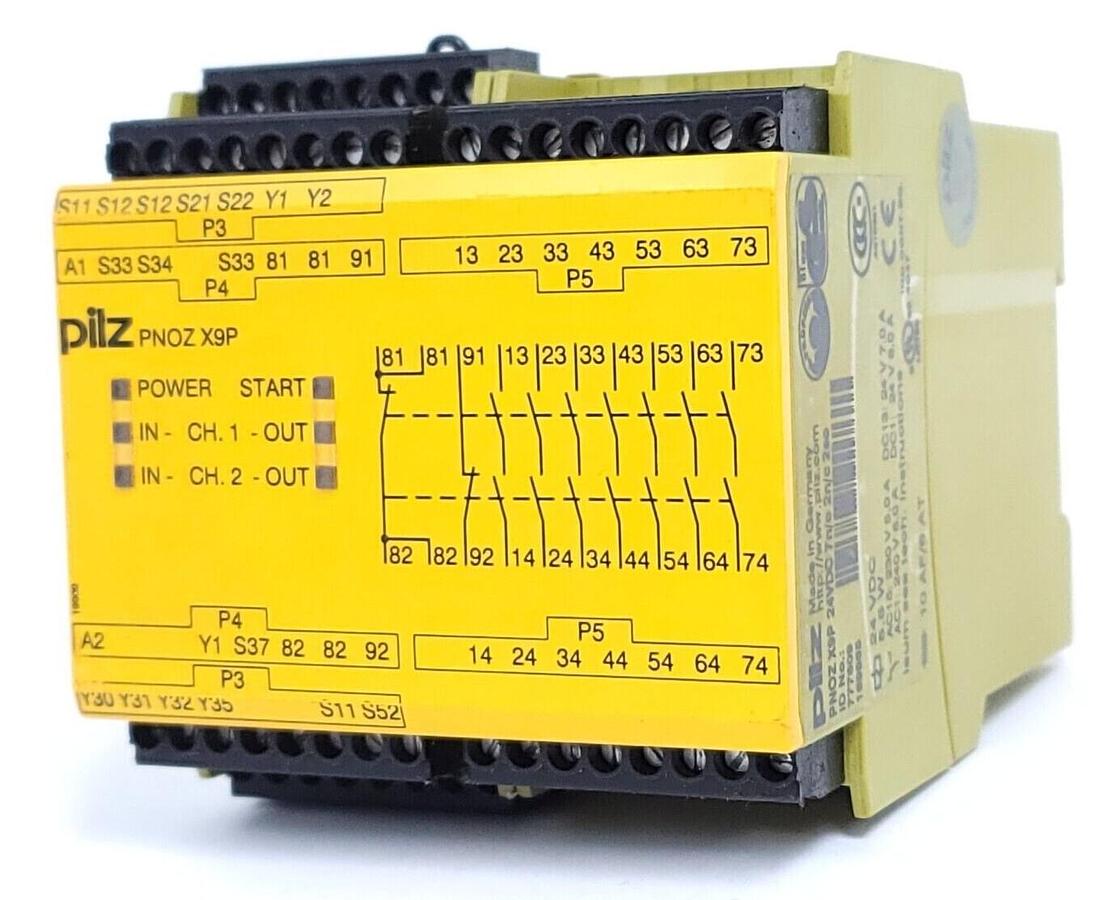 Used PILZ PNOZ X9P 24VDC 7n/o 2n/c 2so SAFETY RELAY 777609 PNOZX9P