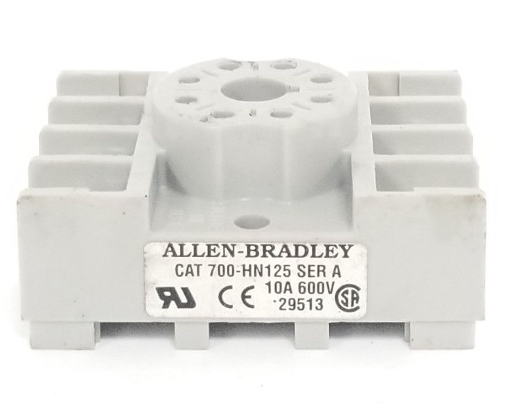 Used ALLEN BRADLEY 700-HN125 RELAY SOCKET BASE SER. A 10A 600V 700HN125