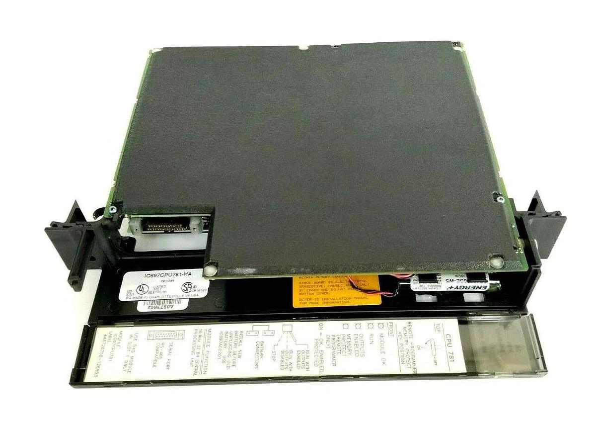 Used GE FANUC IC697CPU781-HA CPU MODULE W/ IC697MEM731D 128KB CMOS MEM (NO KEYS)