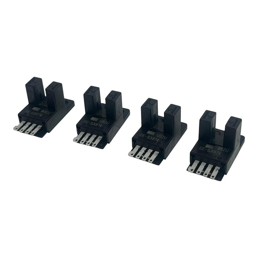 Used LOT OF 4 Omron EE-SX674 Photomicrosensor Slot Type 5mm NPN Sensors NEW