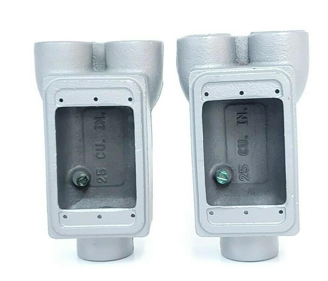 Used LOT OF 2 NEW APPLETON FDCC WEATHERPROOF BOXES 3/4'' THREADED 25 CU. IN.
