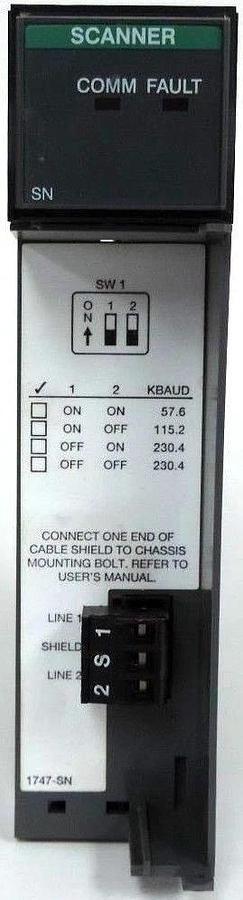 Used ALLEN BRADLEY 1747-SN REMOTE I/O SCANNER 1747SN SER. B *MISSING DOOR*
