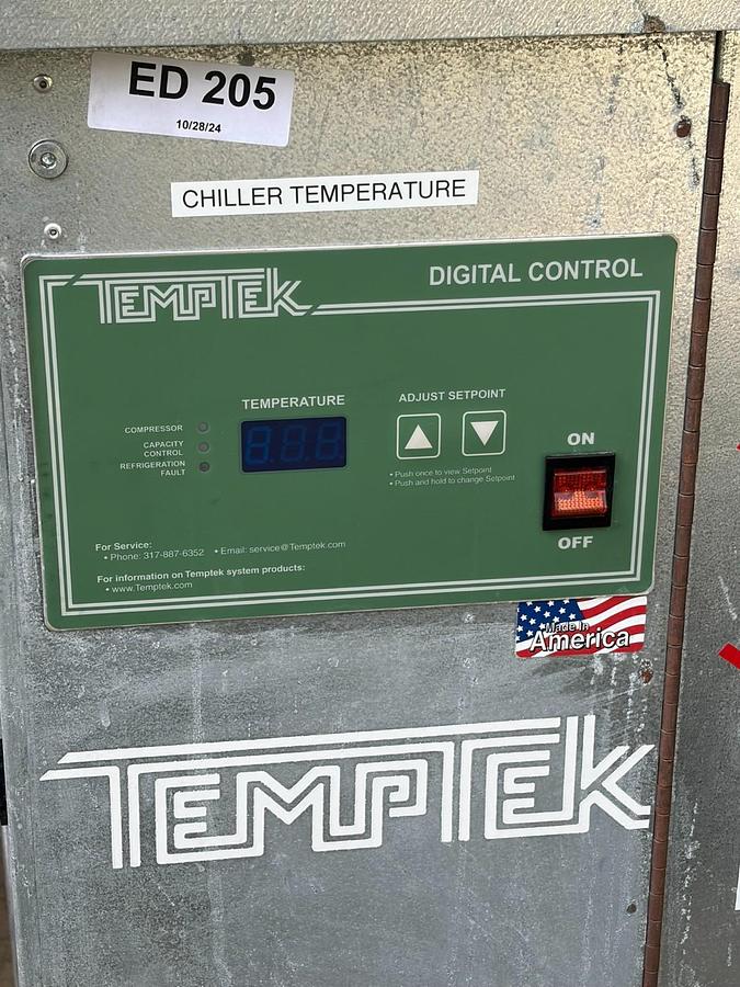 Used TempTek CF-2W 2 Ton Water Cooled Portable Chiller 460V 3PH R410A