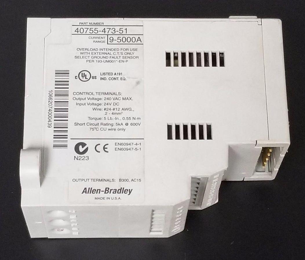 Used ALLEN BRADLEY 40755-473-51 DEVICENET 4075547351, CURRENT RANGE: 9-5000A, SER. A