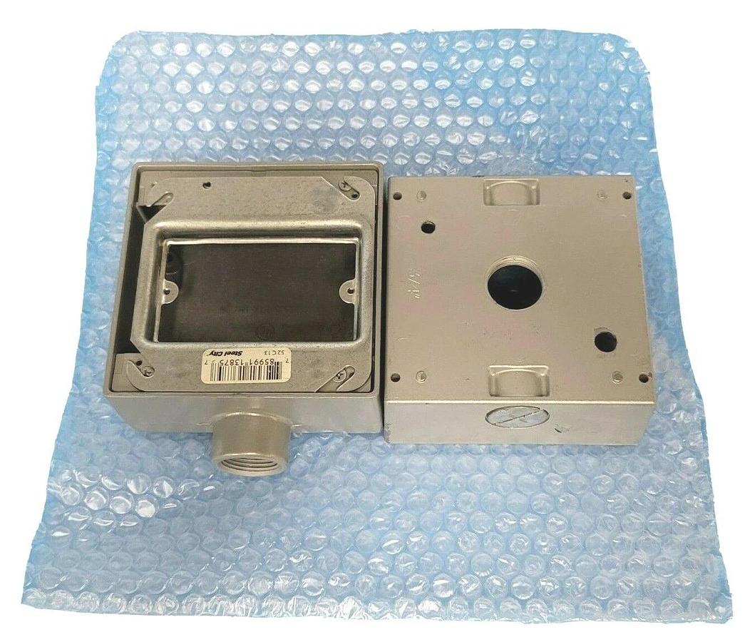 Used NIB ABB RED DOT 2AFS-2 DEVICE BOX 3/4'' FS STYLE TWO GANG DEAD END