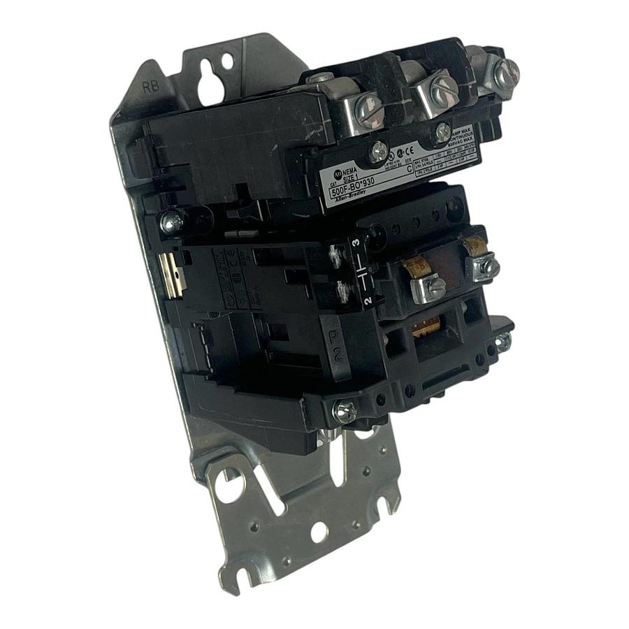 Used Allen-Bradley 500F-BO*930 Series C Top-Wired Reversing Contactor Size 1 120V