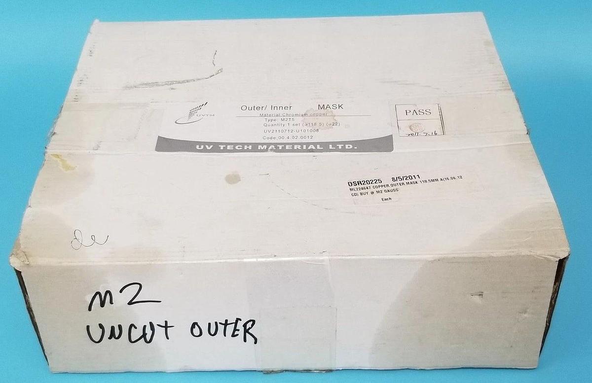 Used UV TECH MATERIAL UV2110712-U101008 COPPER OUTER MASK M2T5 118.5MM