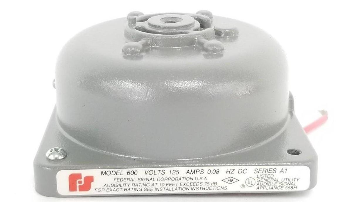 NIB FEDERAL SIGNAL 600-125-1 BELL MECHANISM 600*125-1, 6001251, GRAY, 125VDC