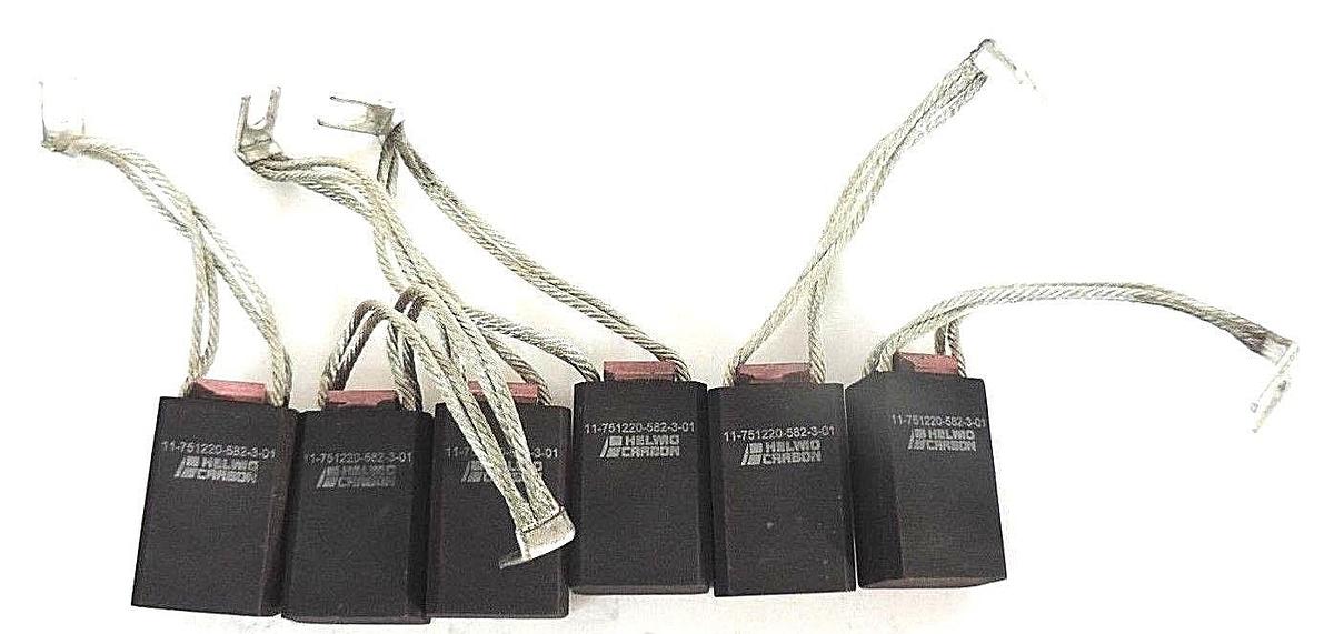 Used BOX OF 6 NEW HELWIG CARBON 11-751220-582-3-01 CARBON BRUSHES 11751220582301