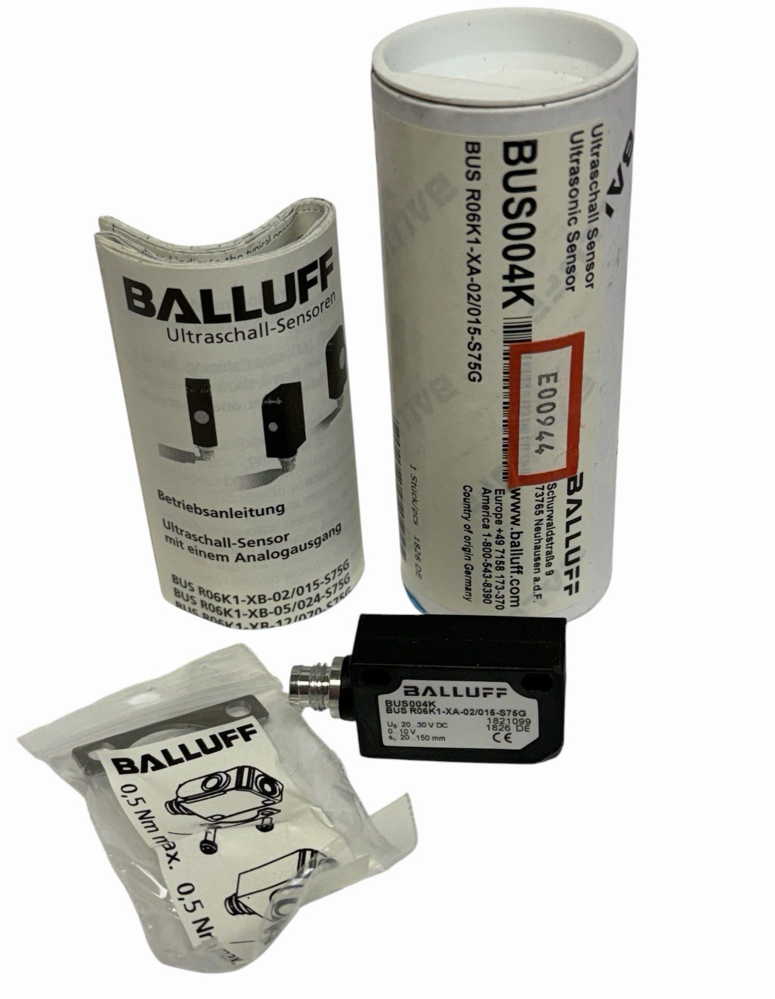 NEW BALLUFF BUS R06K1-XA-02/015-S75G ULTRASONIC SENSOR (BUS004K)