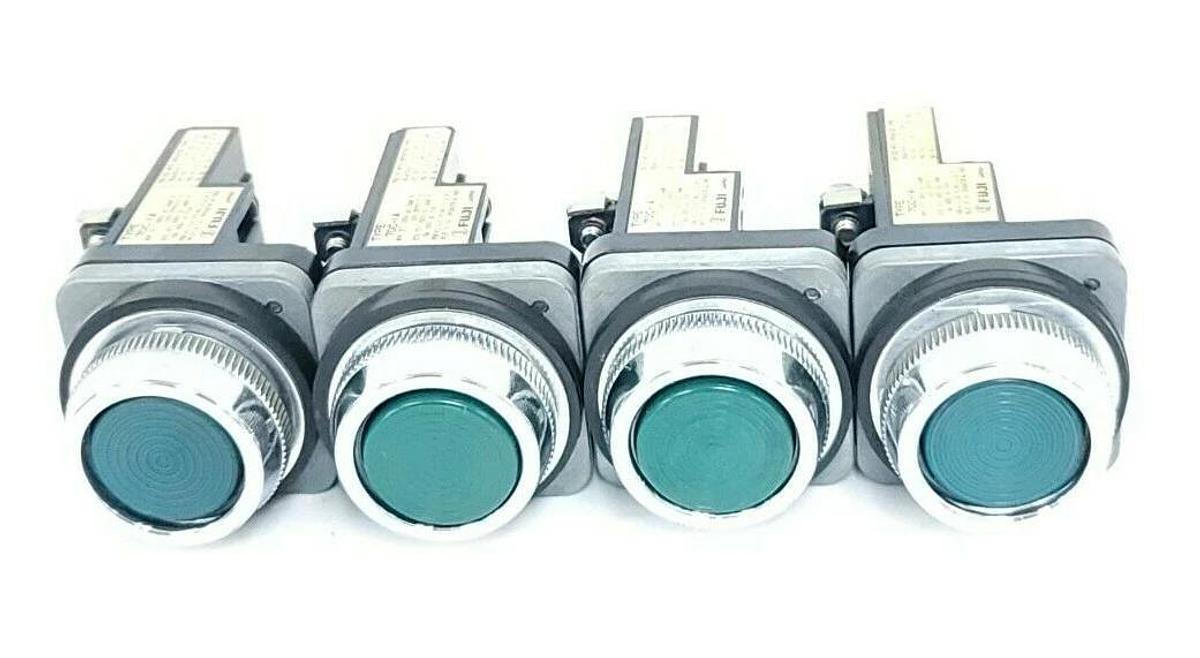 Used LOT OF 4 FUJI ELECTRIC 70C-IA CONTACT BLOCK 70CIA, GREEN PUSHBUTTON
