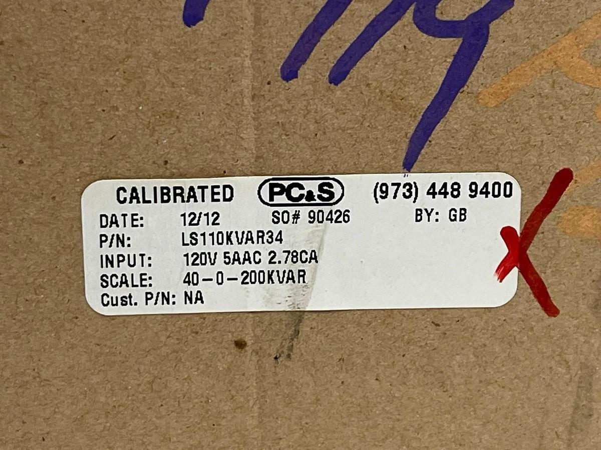 PC&S LS-110 Kilovar Meter | LS110KVAR34 | 120V 5A | Scale 40-0-200 kVAR , NSMP