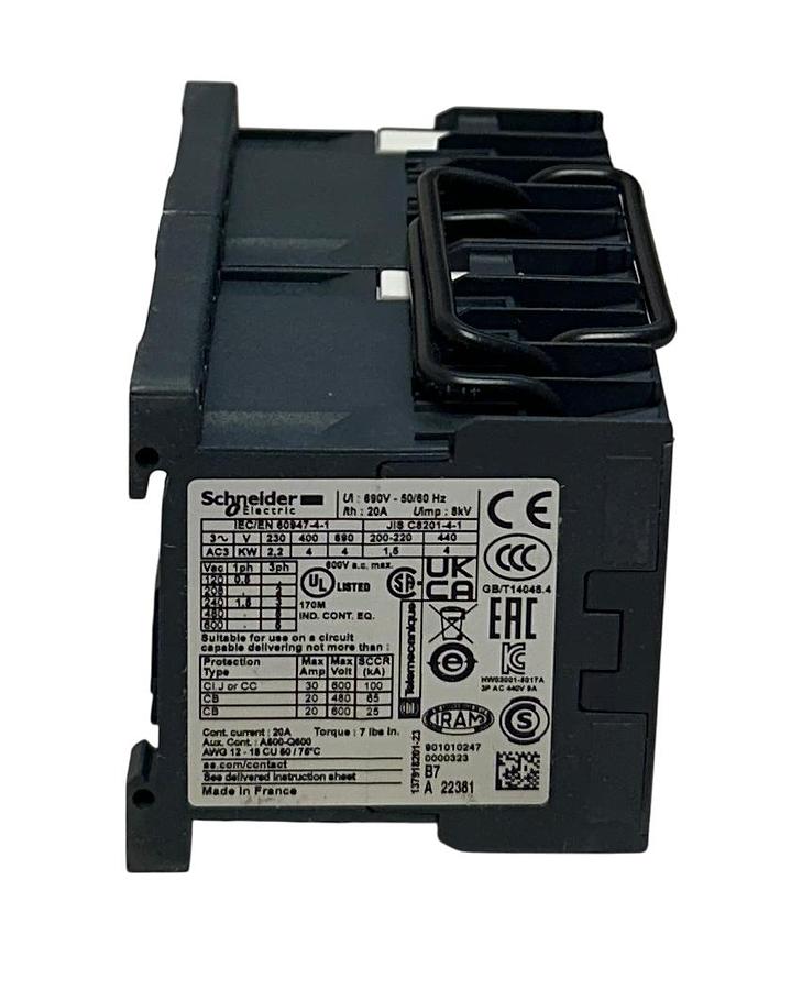 Used SCHNEIDER ELECTRIC LC2K0901B7 / 042939 TeSys REVERSING CONTACTOR 24VAC NSMP