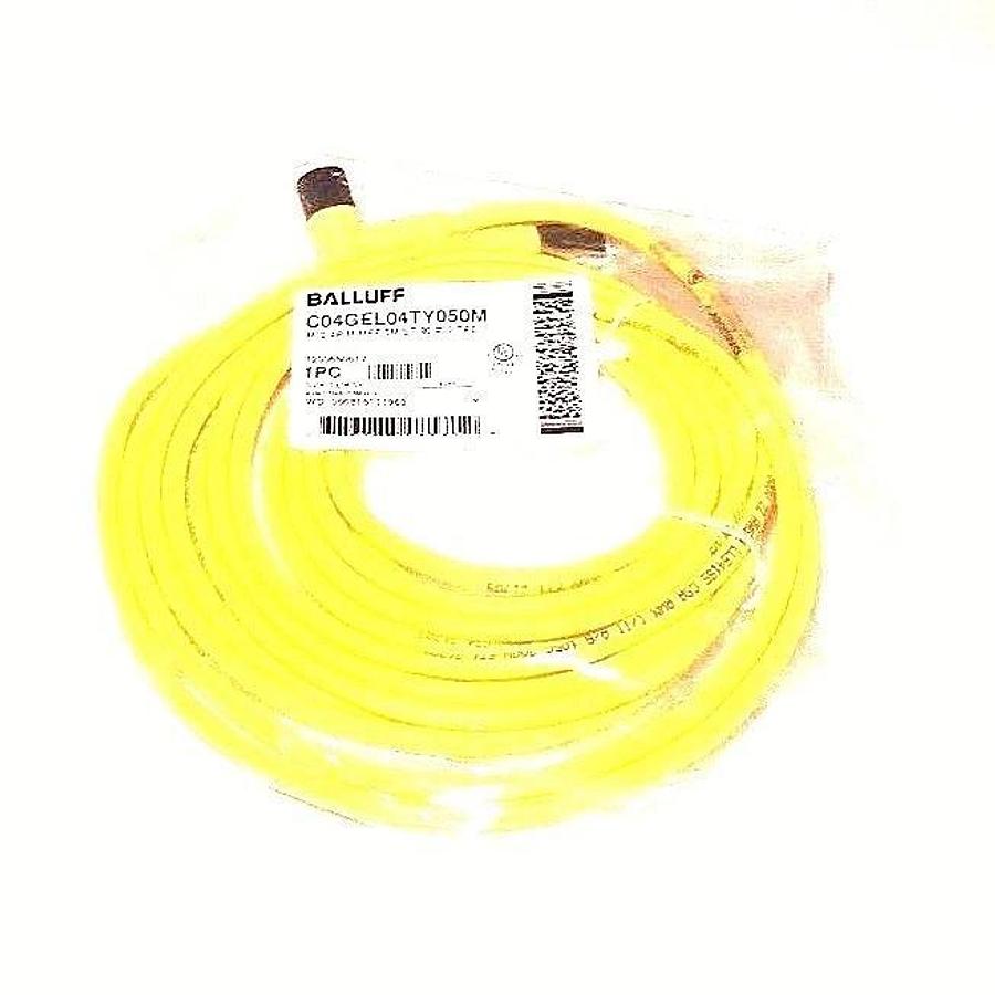 Used NEW BALLUFF C04GEL04TY050M CABLE MIC 4P M/MFE 5M ST/90 #22 TYPE 1200660617