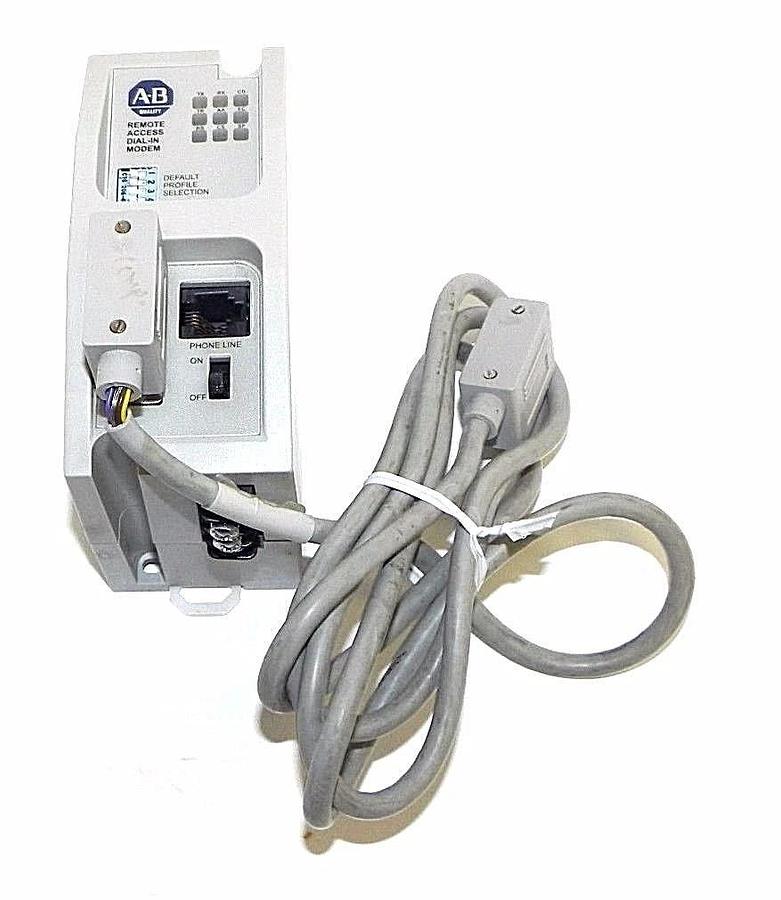 Used ALLEN BRADLEY 9300-RADM1/B REMOTE ACCESS DIAL-IN MODEM 9300-RADM1, W/ CABLE