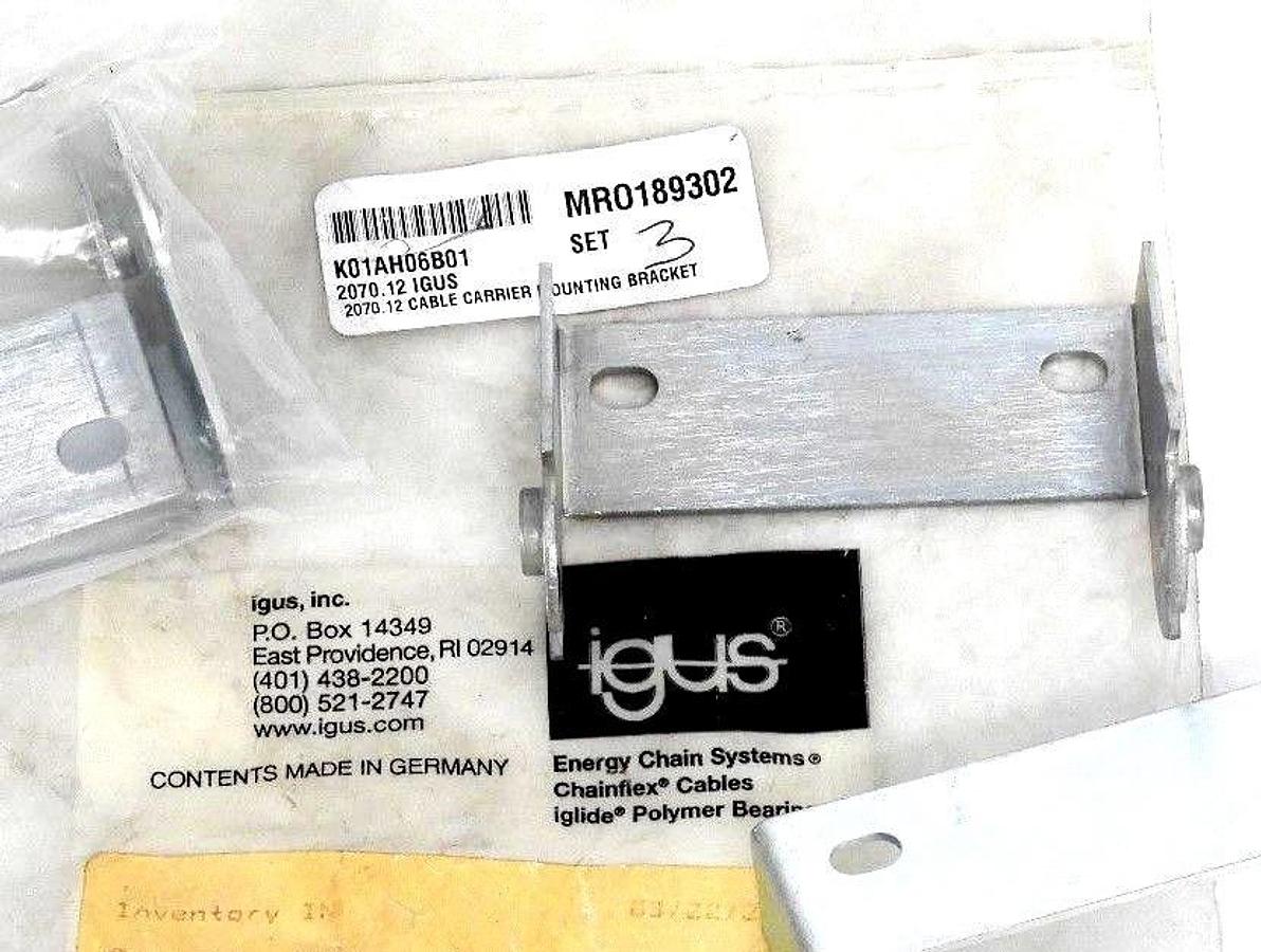 Used LOT OF 2 NEW IGUS 2070.12 CABLE CARRIER MOUNTING BRACKETS 207012