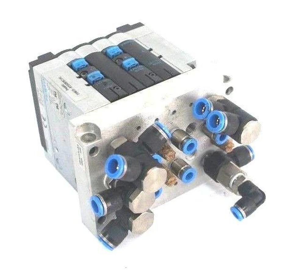 Used FESTO CPV-14-VI VALVE BLOCK CPV14-GE-FB-4, CPV14-P4-1/8-B, 161362
