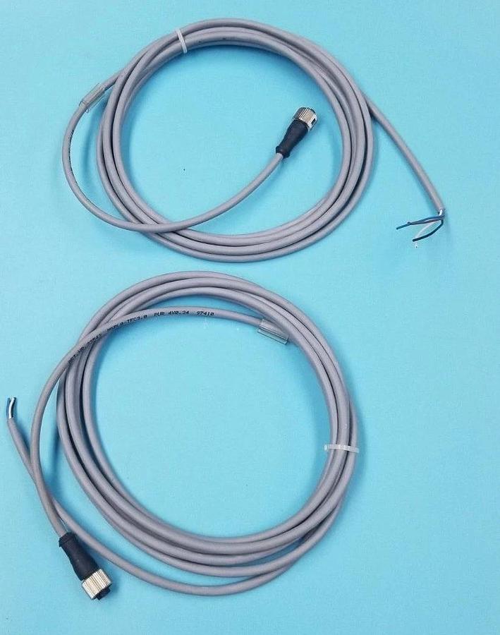 Used LOT OF 2 MURR ELEKTRONIK 33543 MSBL0-TFC3.0 PUR 4X0.34 97410 CONNECTOR CABLES