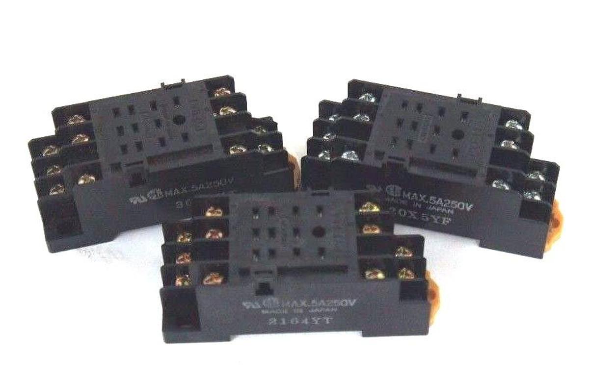 Used OMRON PYF11A RELAY BASE SOCKET .5A 250V - LOT OF 3