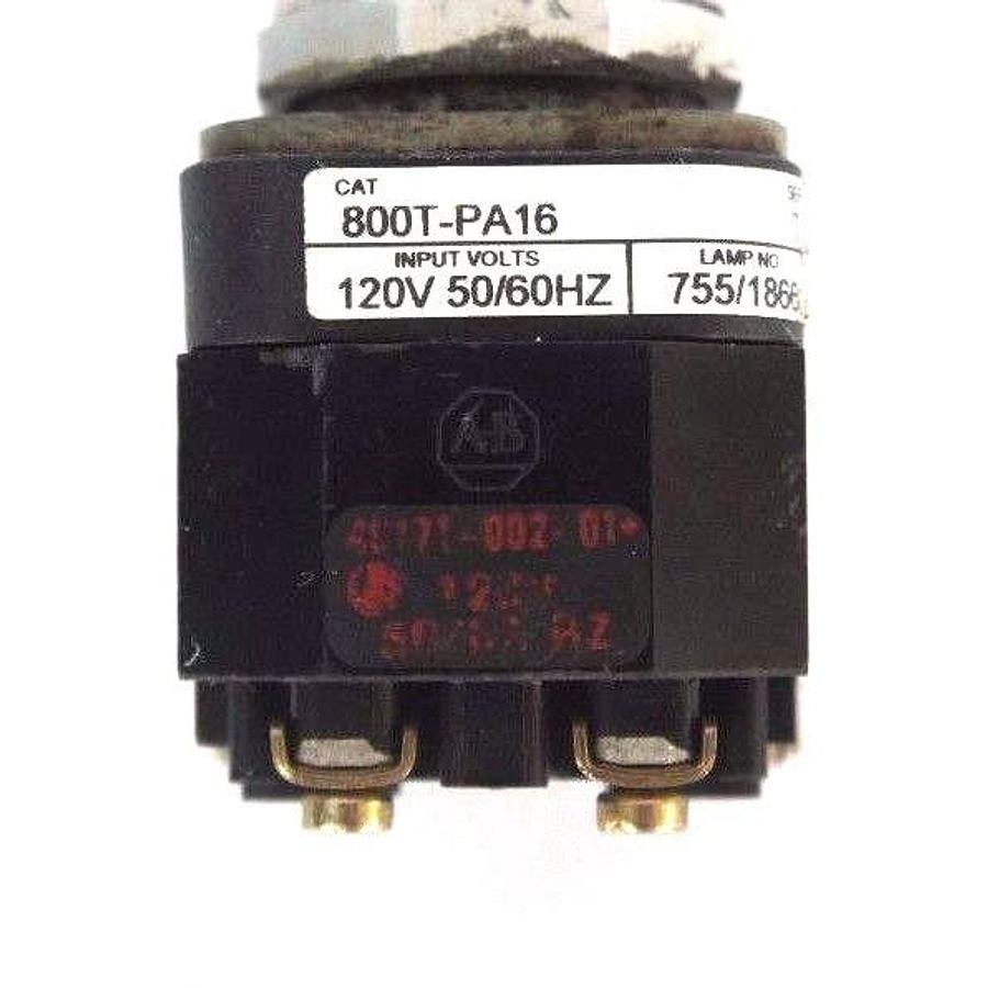 Used ALLEN BRADLEY 800T-PA16 PUSHBUTTON SER T, W/ 40171-002-01 COIL 120V, 800T-XA