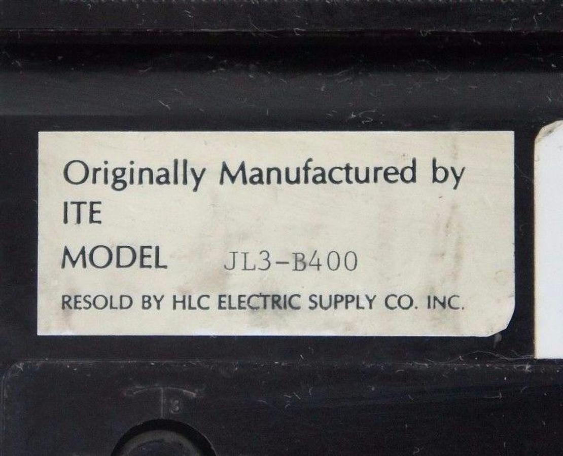 Used SIEMENS ITE JL3-B400 CIRCUIT BREAKER 400AMP 3POLE 600VAC