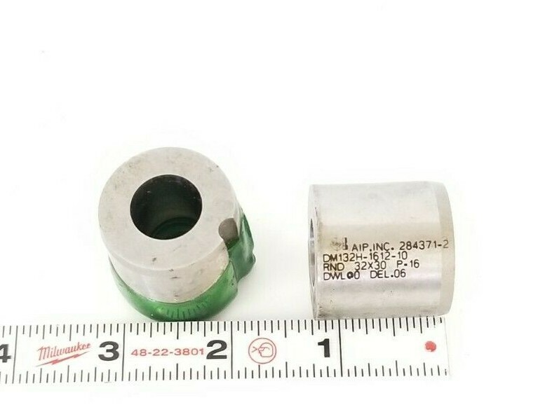 Used LOT OF 2 NEW AIP. INC. DM132H-1612-10 KEYED BUSHINGS, RND 32X30 P=16, 284371-2